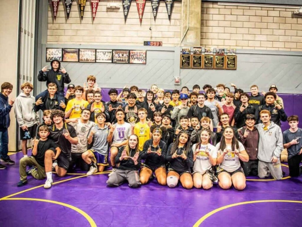 Ukiah Wrestling Club 9th-12th grade boys and girls high school wrestling program group photo