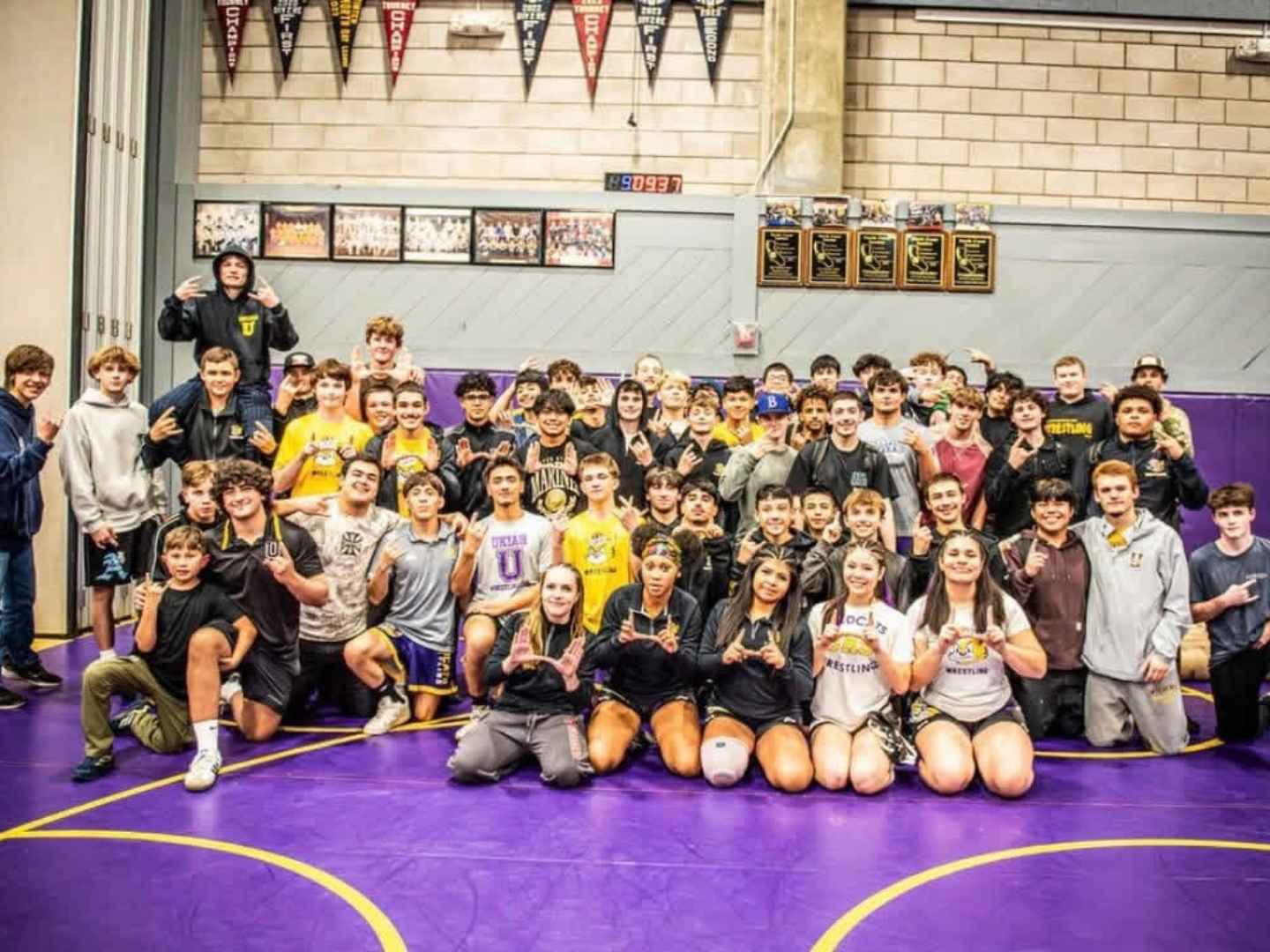 Ukiah Wrestling Club 9th-12th grade boys and girls high school wrestling program group photo